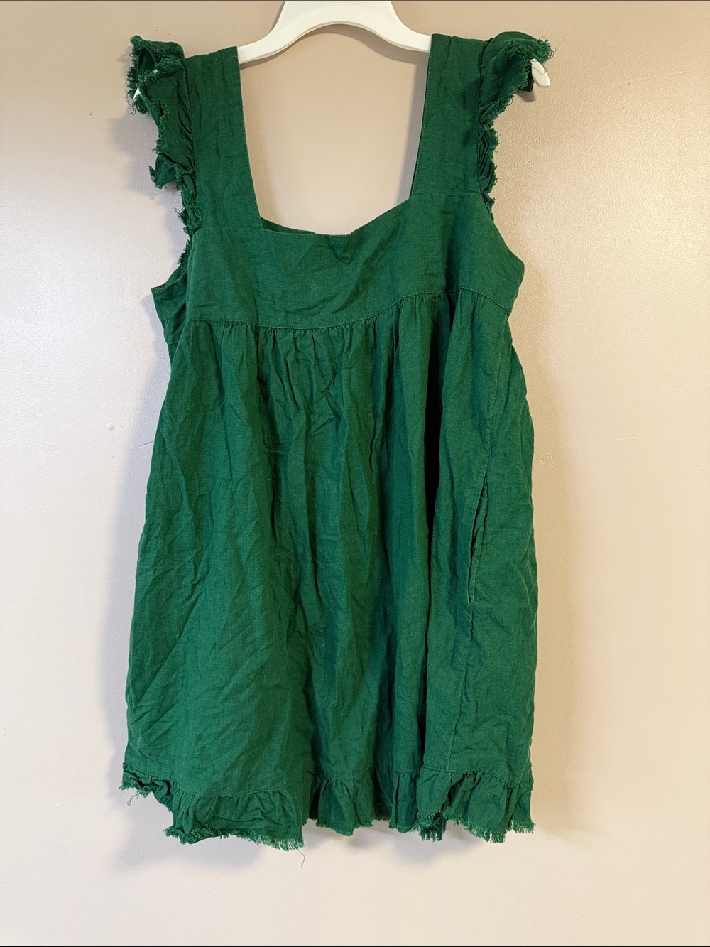 aerie Emerald Green Ruffle Strap Sundress